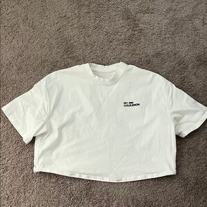 White Lululemon Cropped T-Shirt